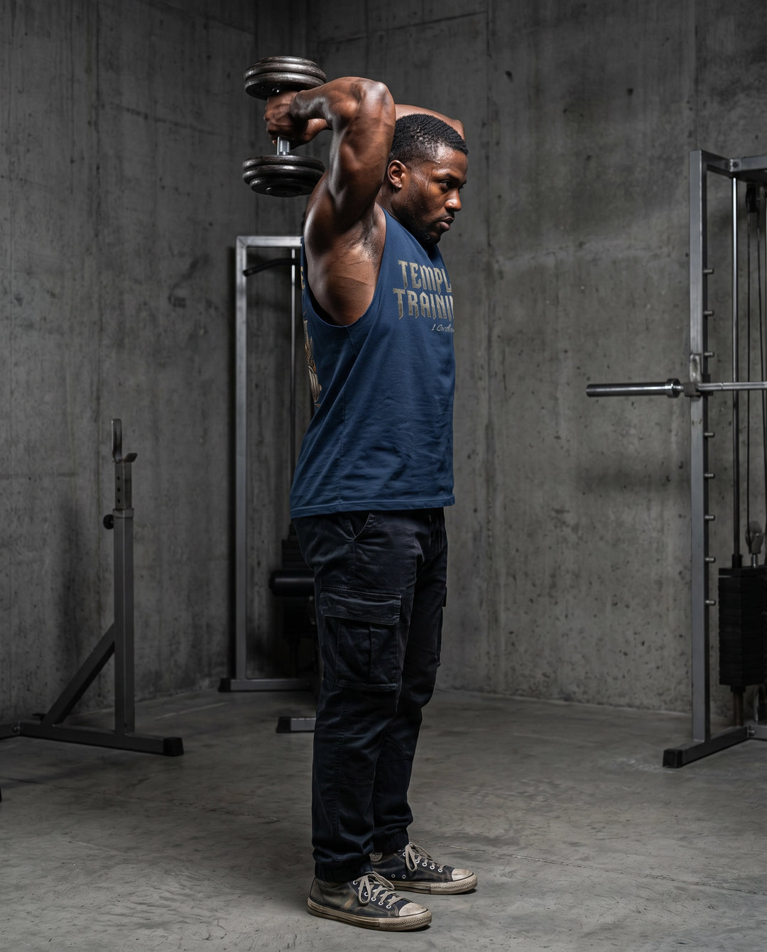 Temple Training Sleeveless Blue Tshirt