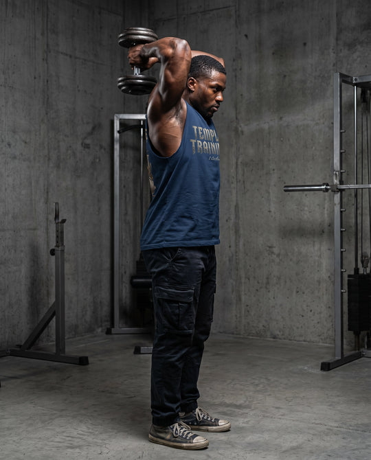 Temple Training Sleeveless Blue Tshirt