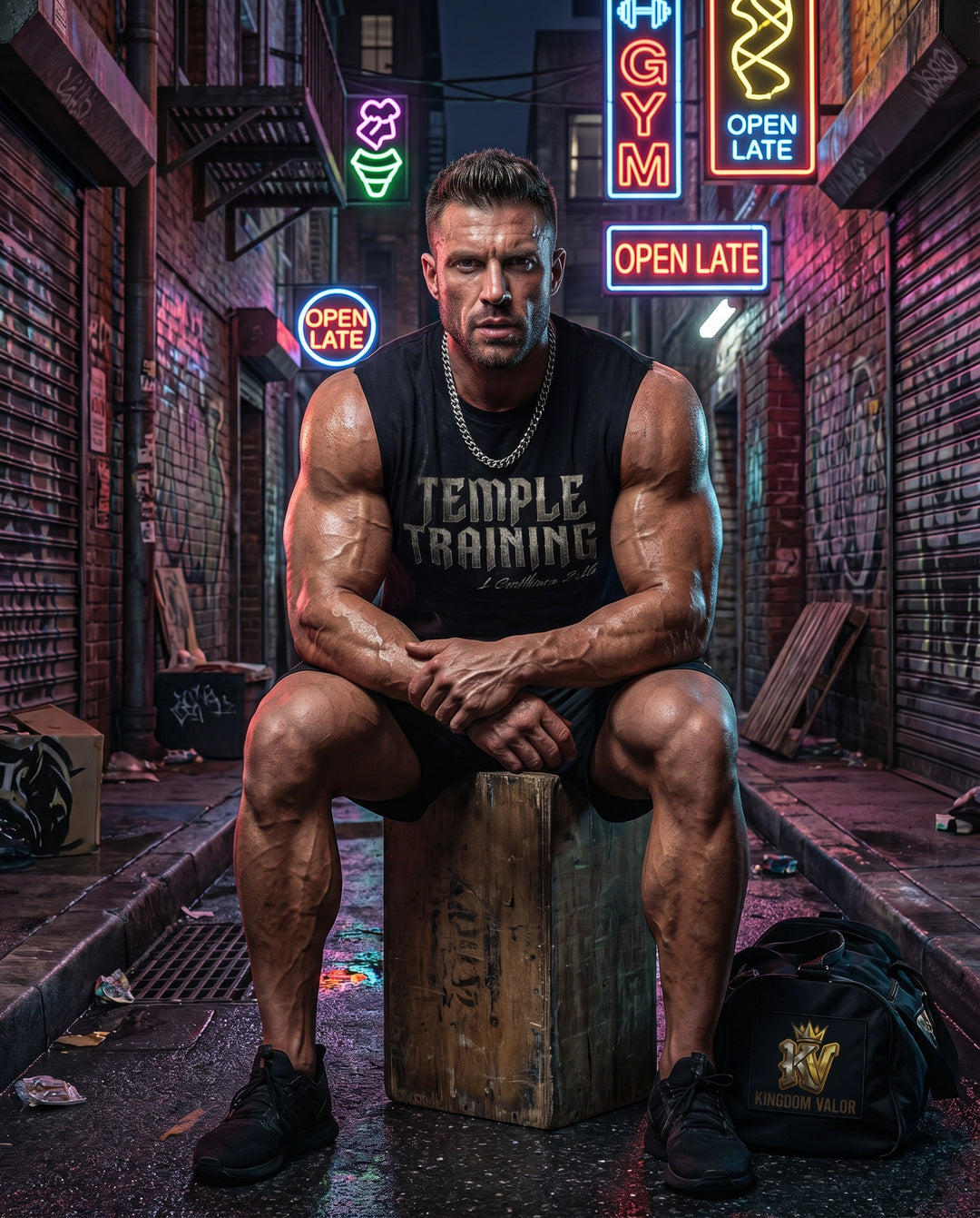 Temple Training Sleeveless Black Tshirt