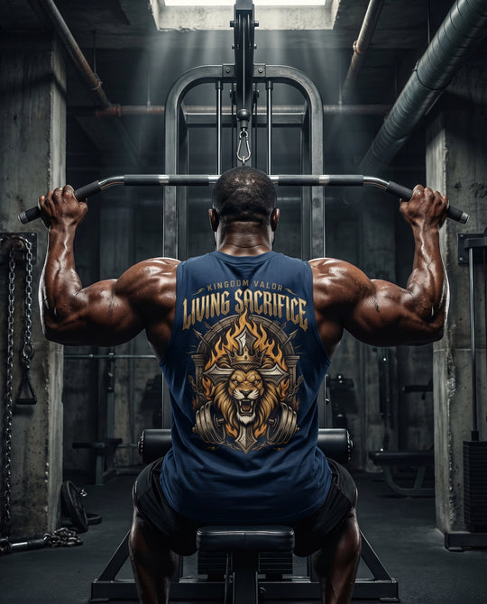 Temple Training Sleeveless Blue Tshirt