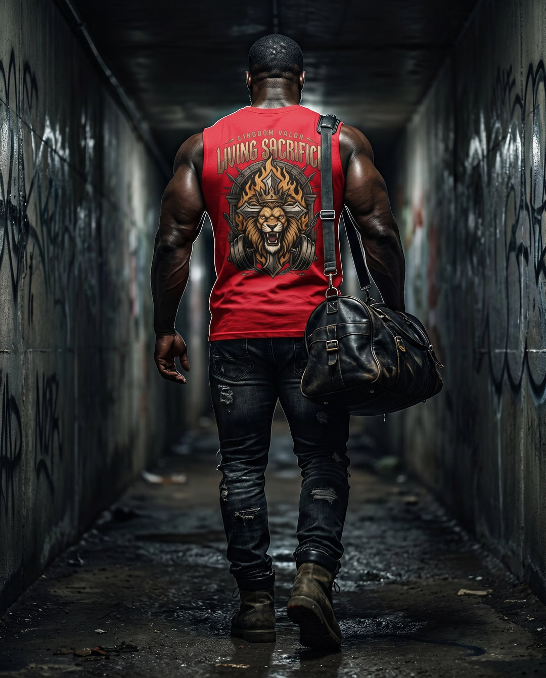 Temple Training Sleeveless Red Tshirt