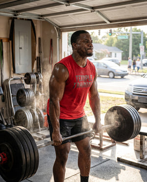 Temple Training Sleeveless Red Tshirt