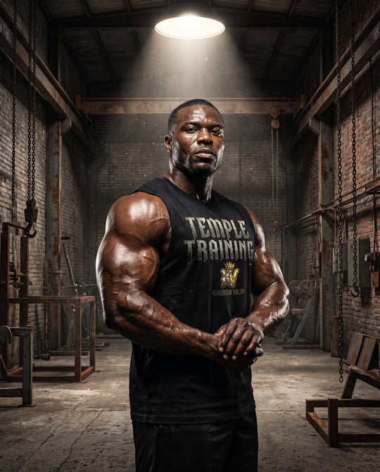 Temple Training Sleeveless Black Tshirt