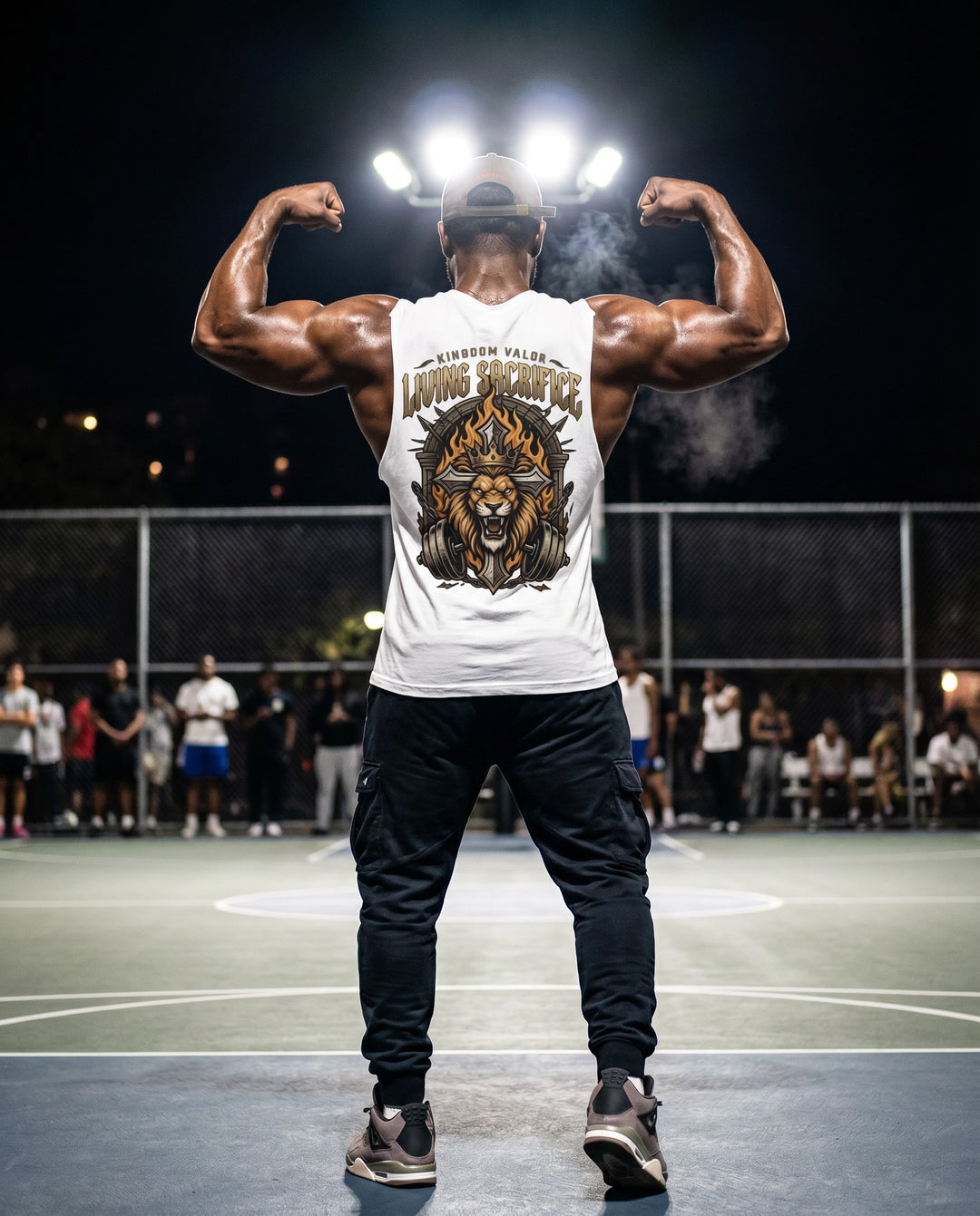 Temple Training Sleeveless White Tshirt