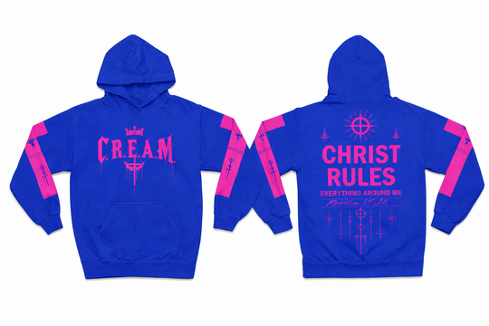Cream Hoodie – Blue
