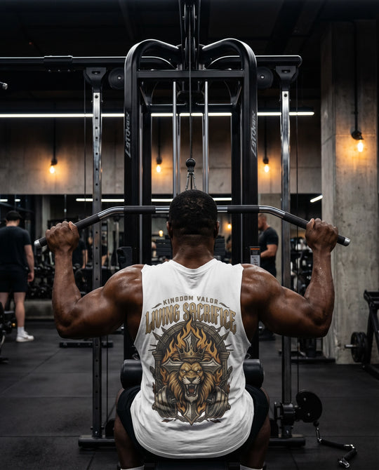 Temple Training Sleeveless White Tshirt