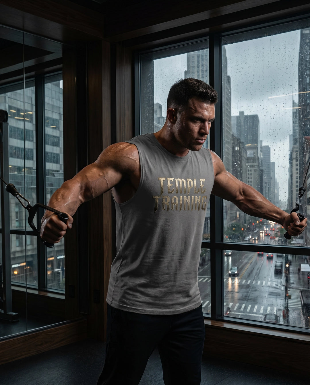 Temple Training Sleeveless Gray Tshirt