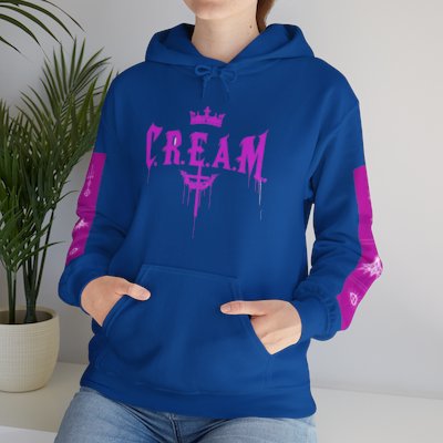 Cream Hoodie – Blue