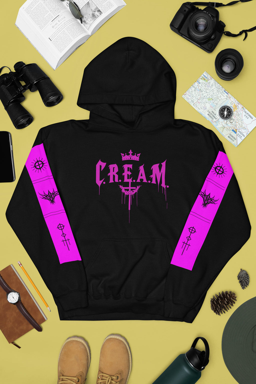 Cream Hoodie – Black