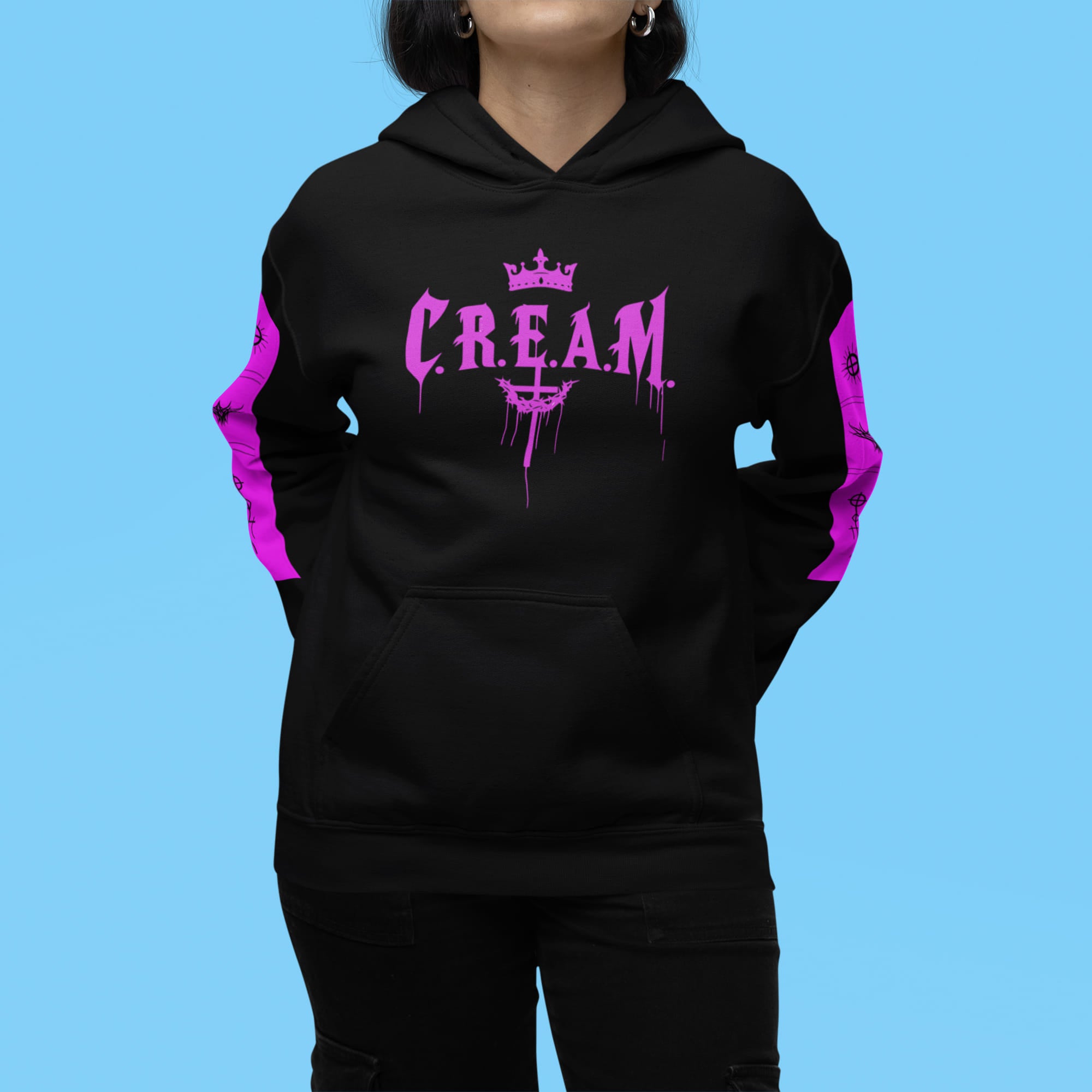 Cream Hoodie – Black