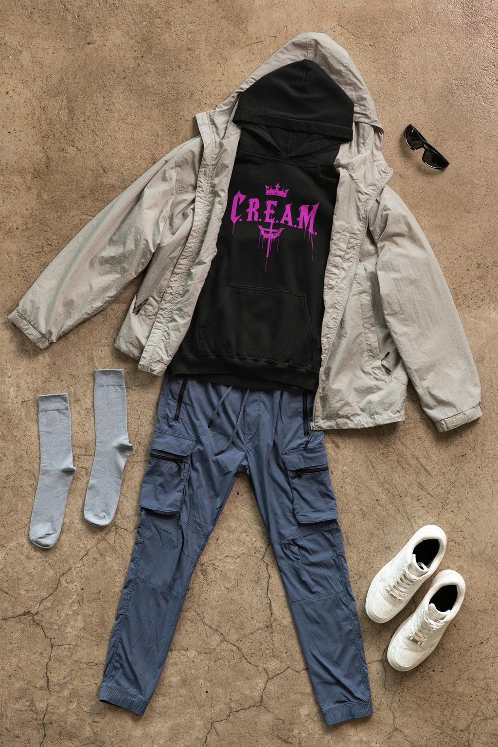 Cream Hoodie – Black