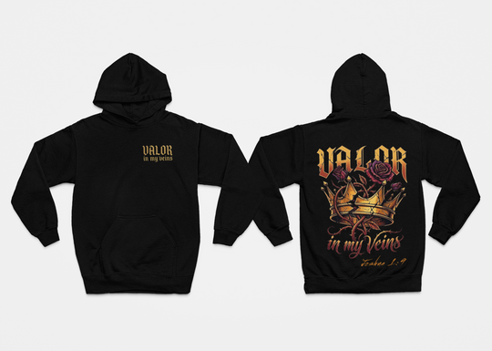 Valor in My Veins Black Hoodie