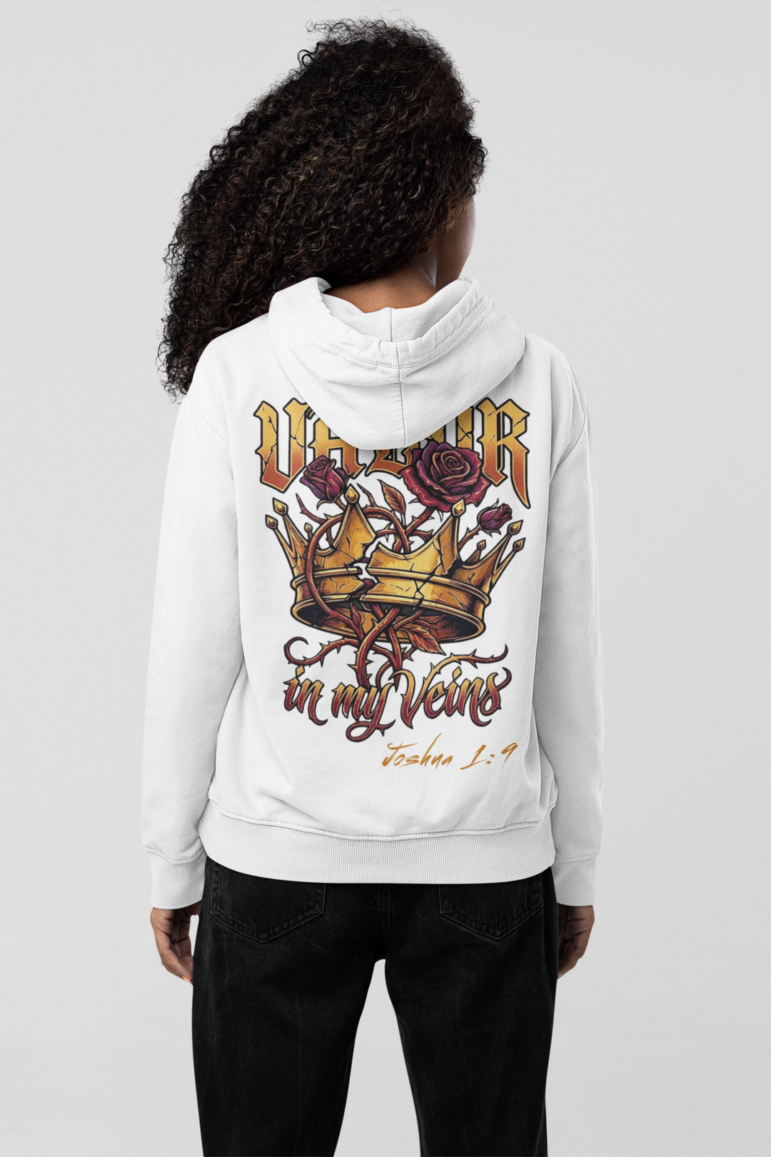 Valor in My Veins White Hoodie
