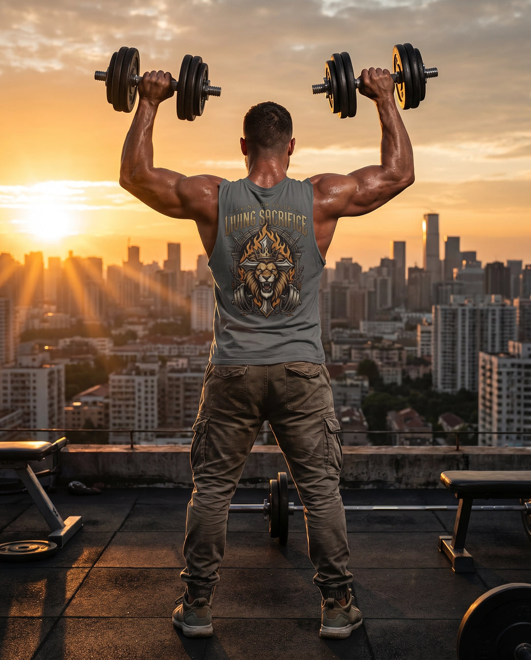 Temple Training Sleeveless Gray Tshirt