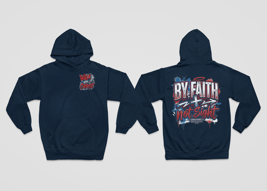 By Faith Not Sight Dark Blue Hoodie
