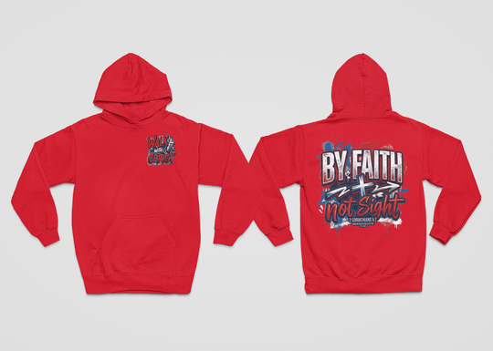 By Faith Not Sight Dark Red Hoodie