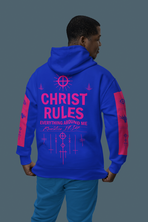 Cream Hoodie – Blue