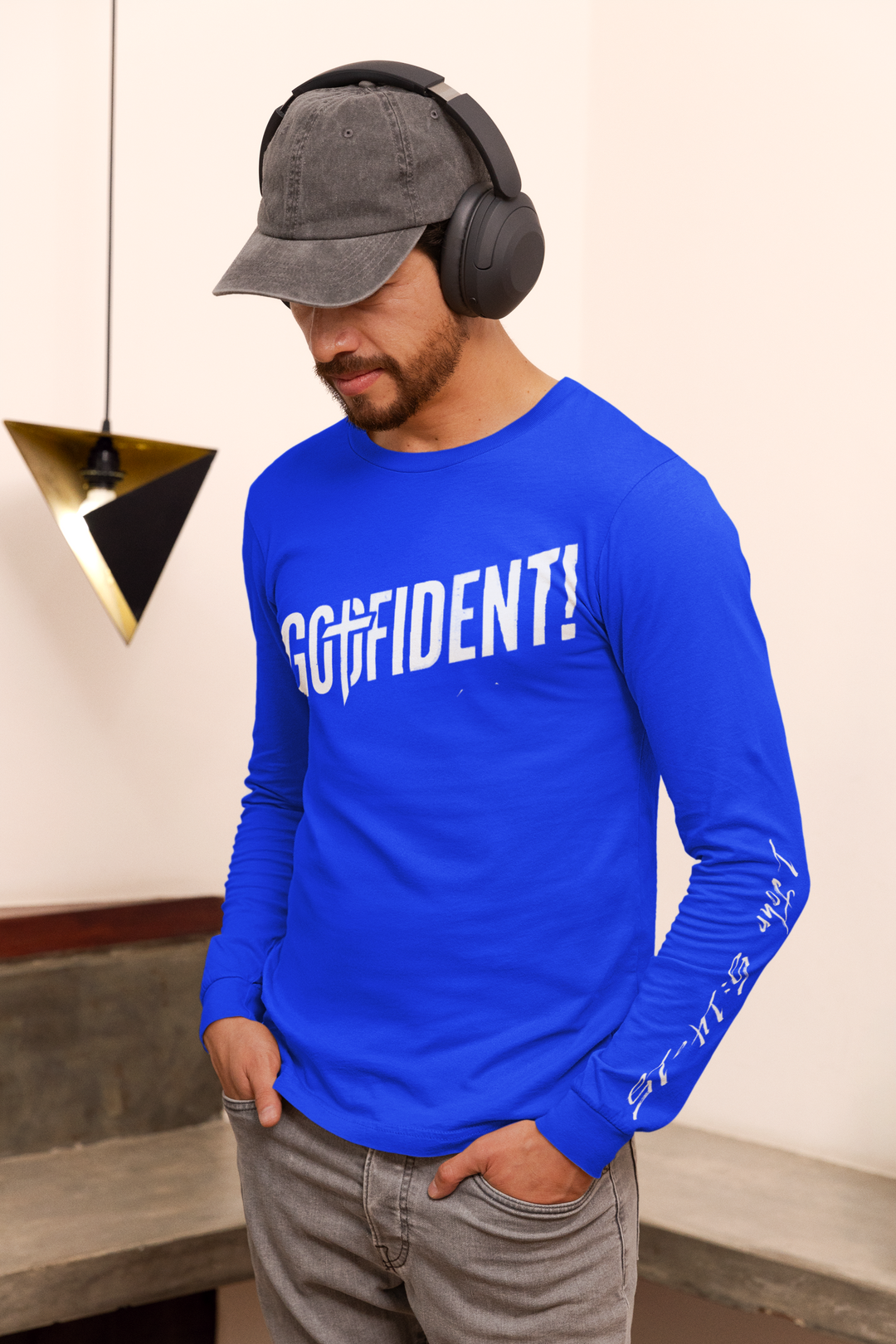 Godfident Long Sleeve T-shirt Blue