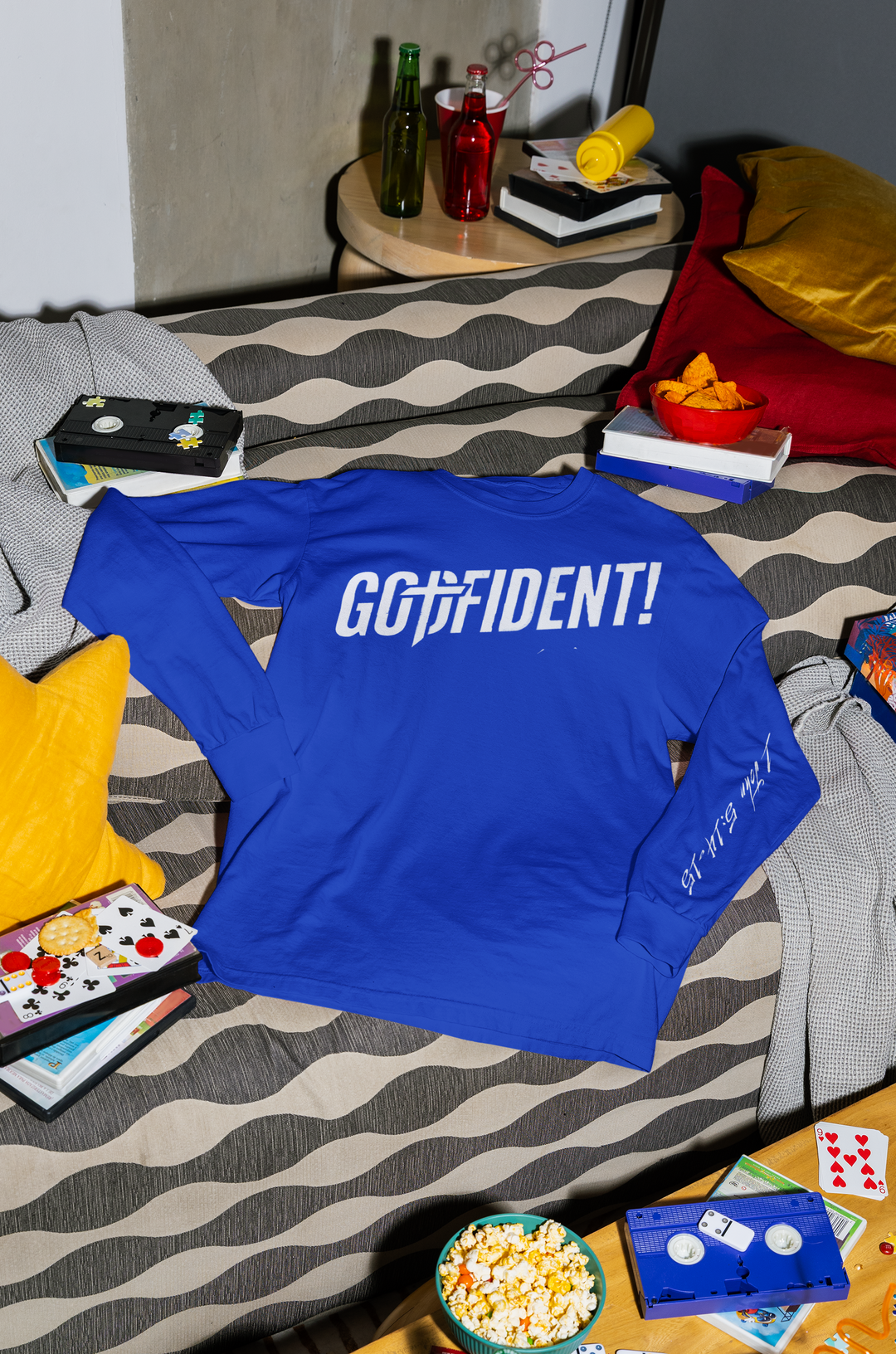 Godfident Long Sleeve T-shirt Blue