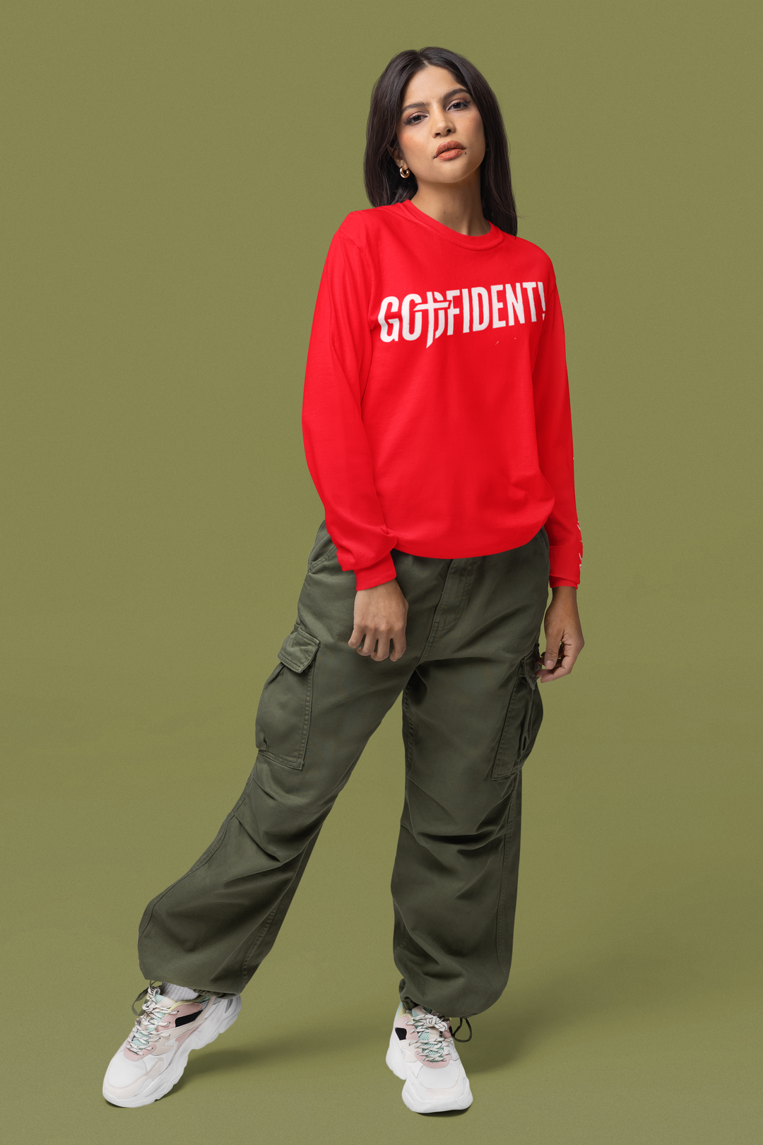 Godfident Long Sleeve T-shirt Red