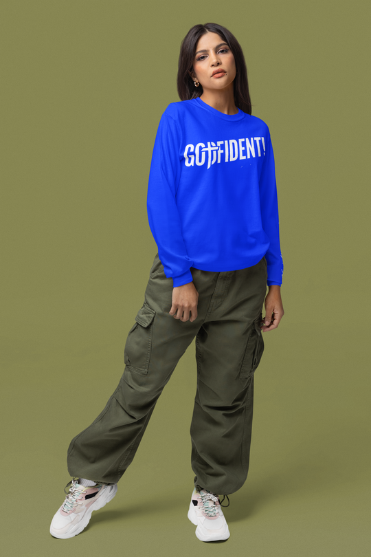 Godfident Long Sleeve T-shirt Blue