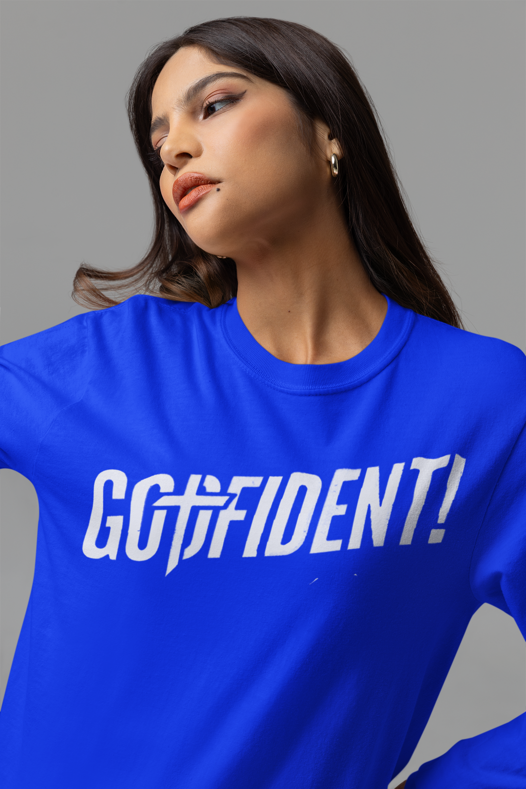 Godfident Long Sleeve T-shirt Blue