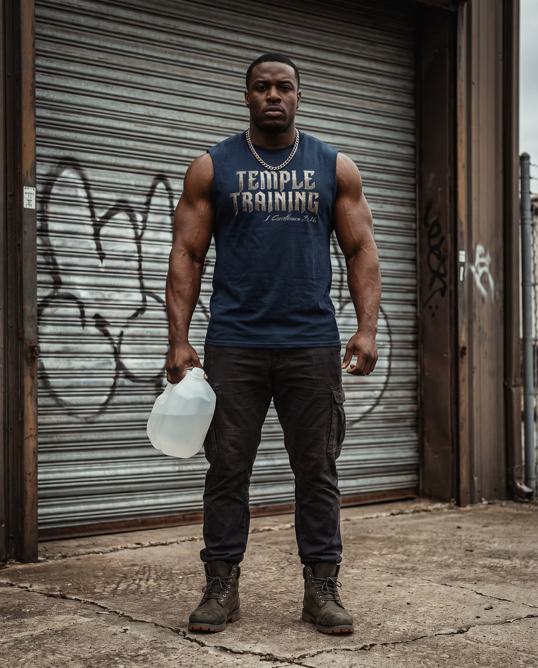 Temple Training Sleeveless Blue Tshirt