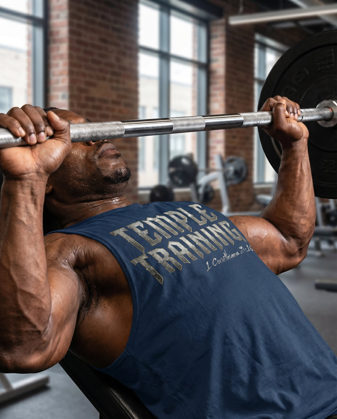 Temple Training Sleeveless Blue Tshirt