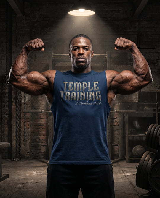Temple Training Sleeveless Blue Tshirt