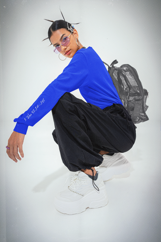 Godfident Long Sleeve T-shirt Blue