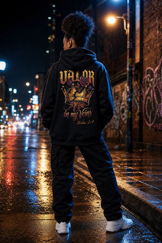 Valor in My Veins Black Hoodie