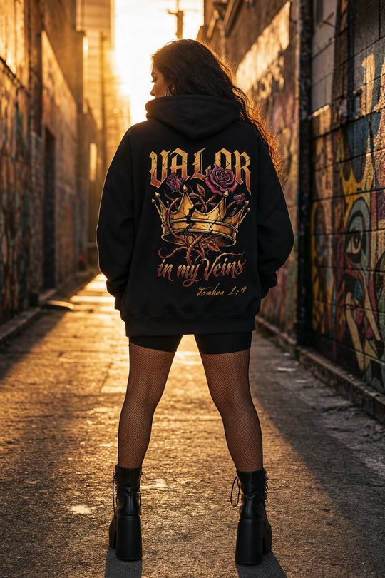 Valor in My Veins Black Hoodie