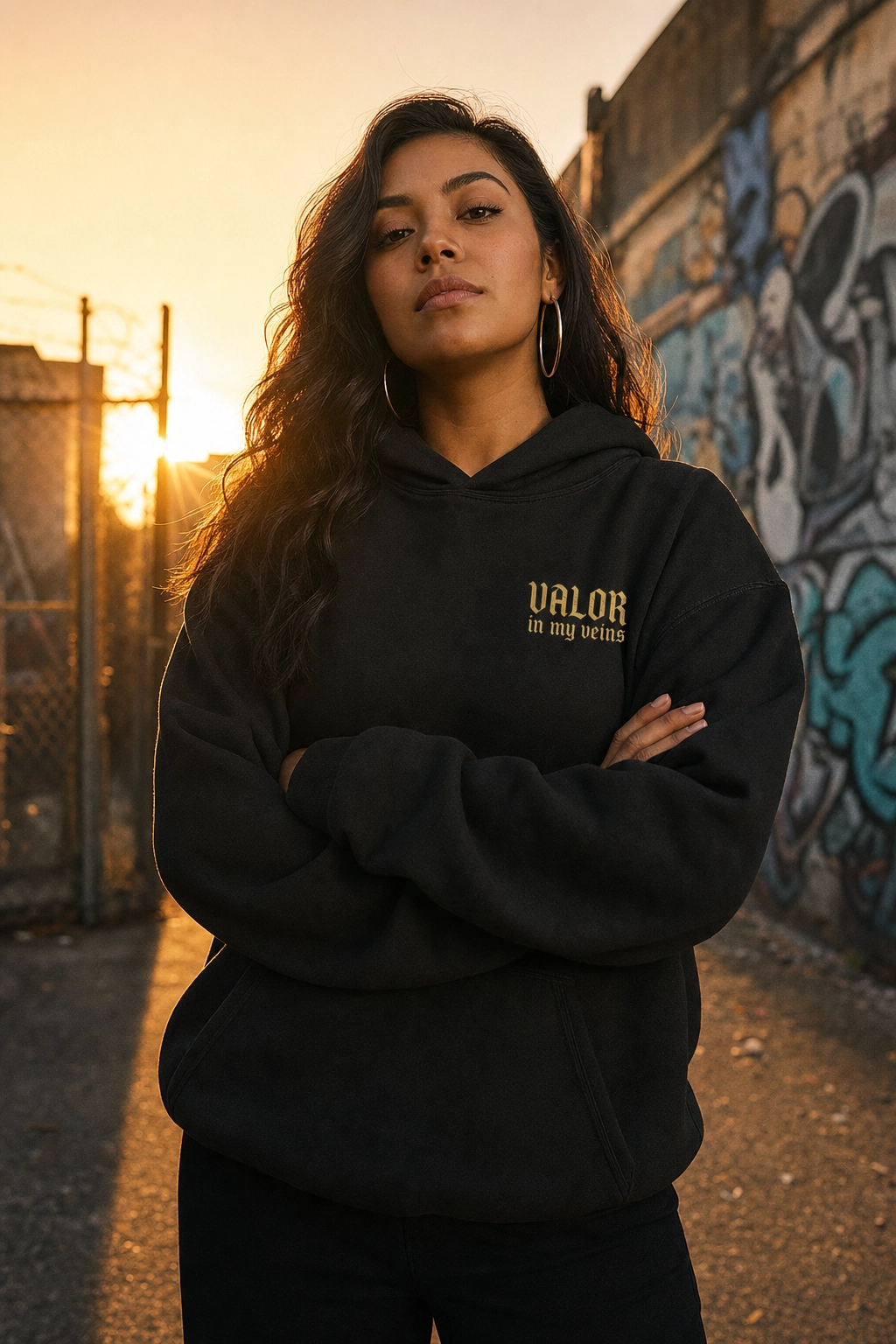 Valor in My Veins Black Hoodie