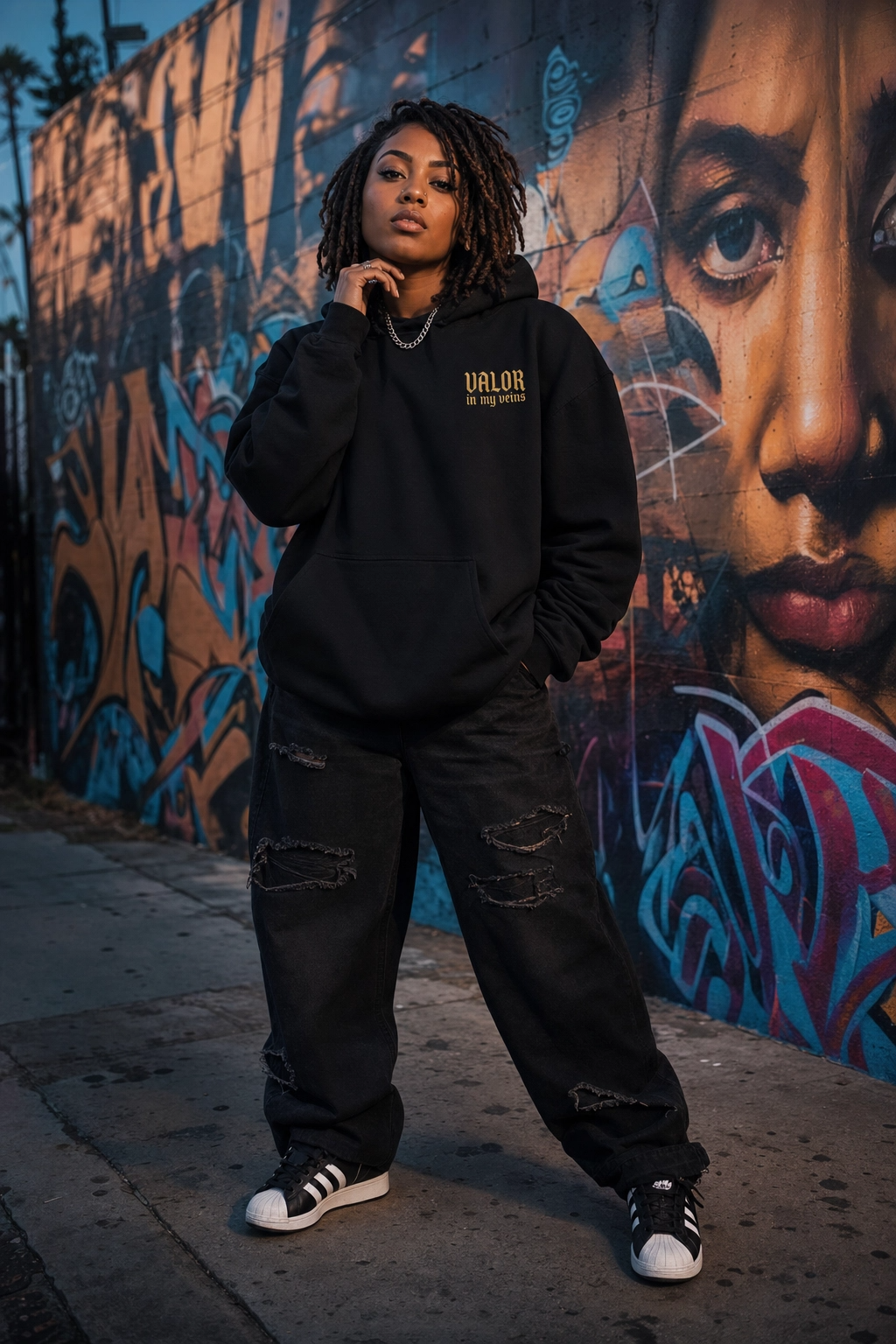 Valor in My Veins Black Hoodie