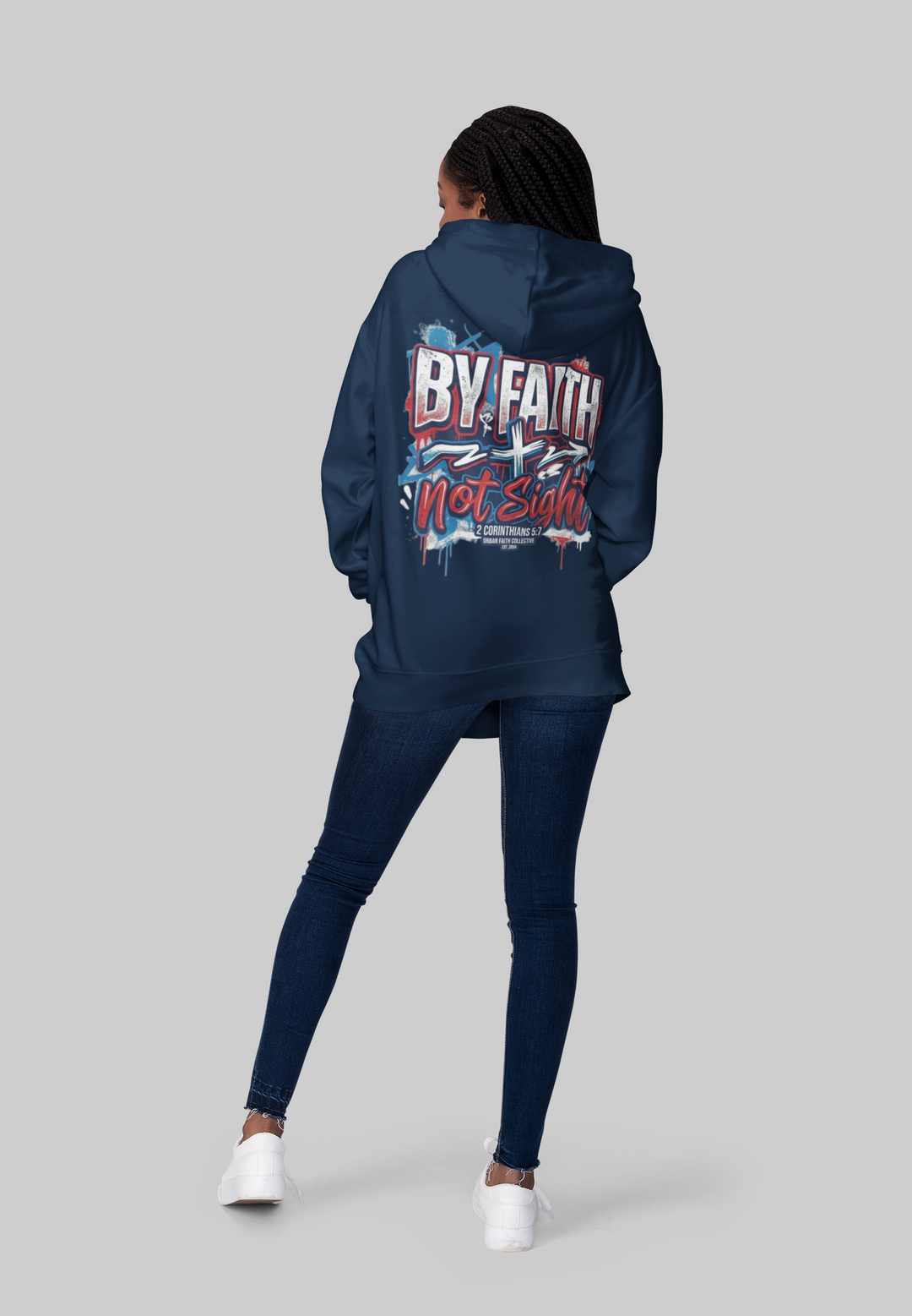 By Faith Not Sight Dark Blue Hoodie