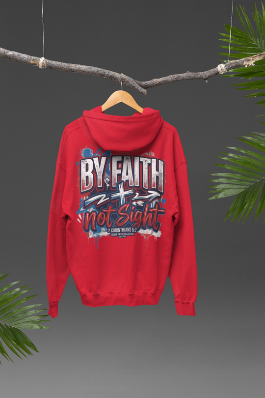 By Faith Not Sight Dark Red Hoodie