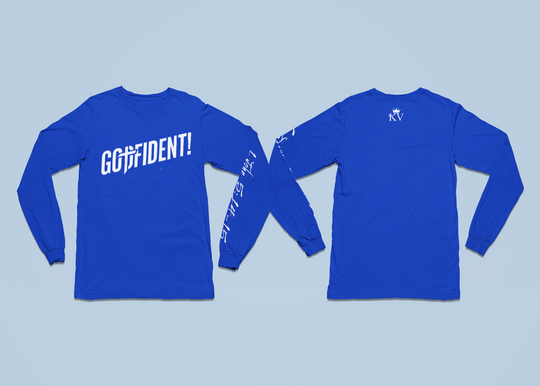 Godfident Long Sleeve T-shirt Blue