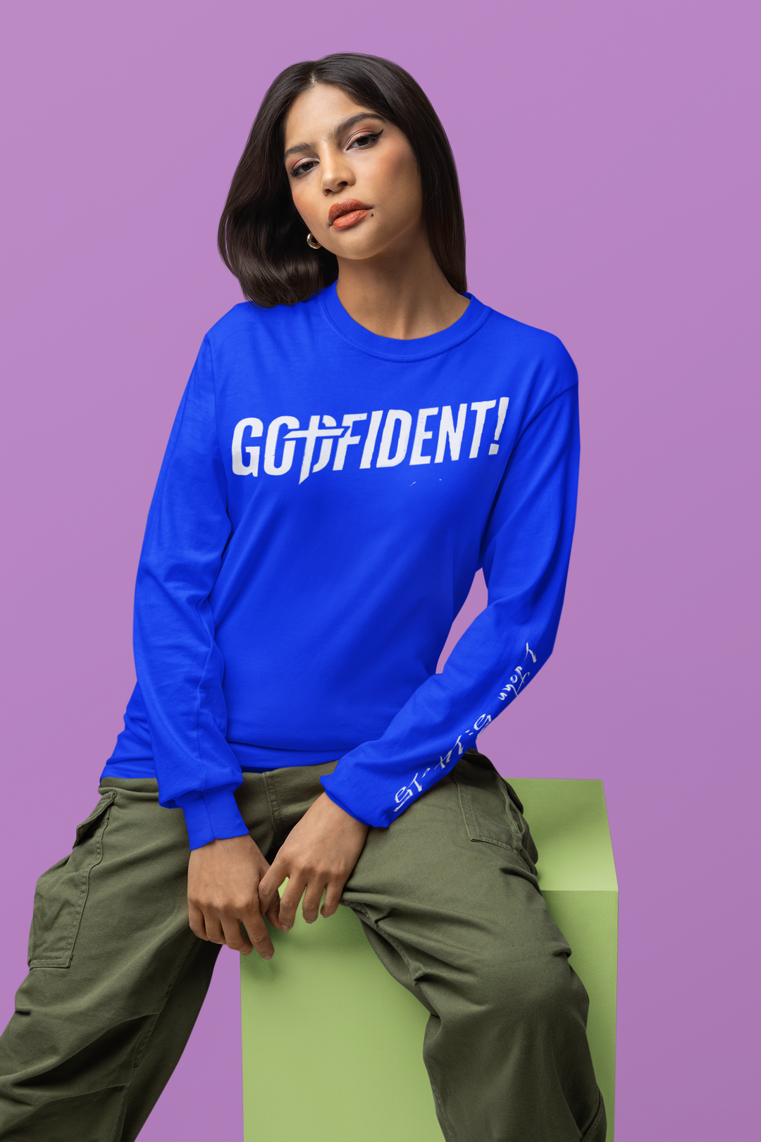 Godfident Long Sleeve T-shirt Blue